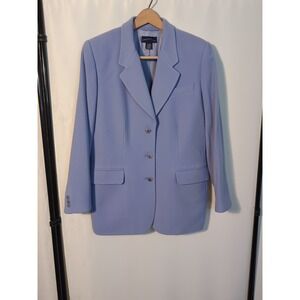 Charter Club Women's SZ 8 WOOL CASHMERE ANGORA Blazer Blue 3 Button